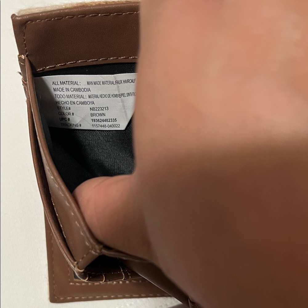 Cow Print Wallet in Brown and Cream - Picture 6 of 14